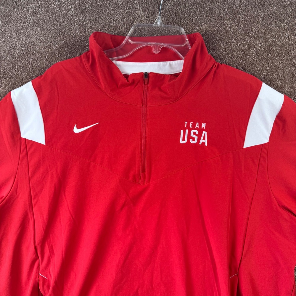 Nike Team USA On-Field Red Quarter Zip Pullover Mens XXL Training Jacket